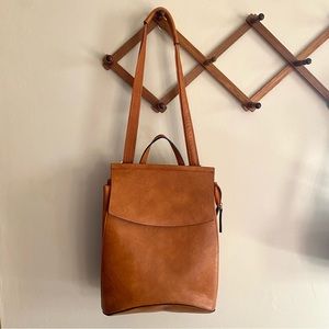 Vegan Leather Convertible Backpack Bag